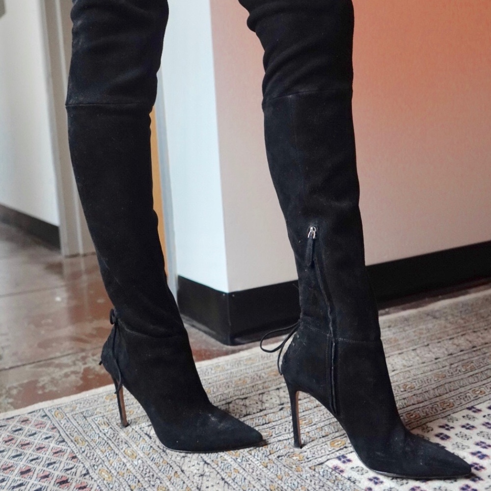 Pour la Victoire Thigh High Suede Boots